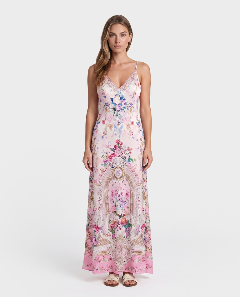 Jedwabna sukienka w kwiaty Palatial Pastels