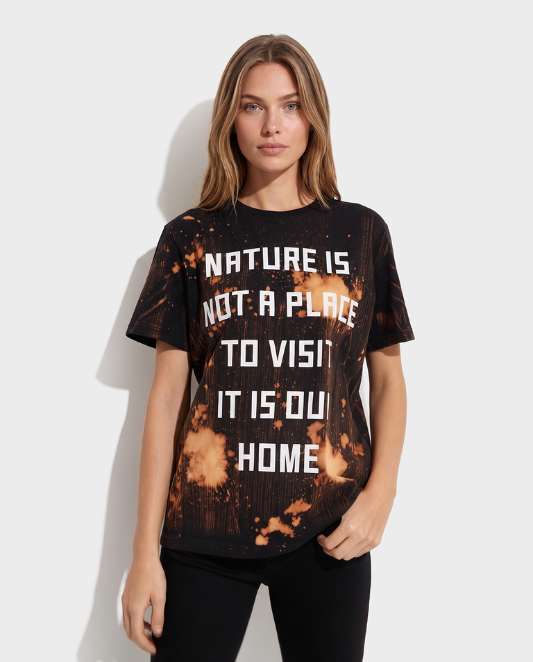 T-shirt tie dye z napisami