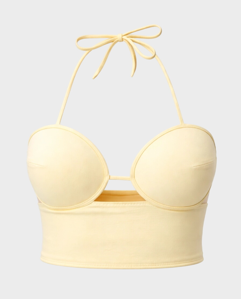 Jasnożółta góra od bikini Naomi