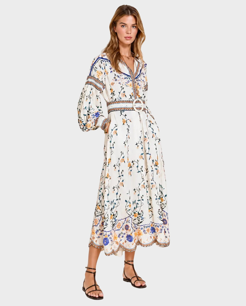 Długa sukienka w stylu boho Flora Danica - Image #0