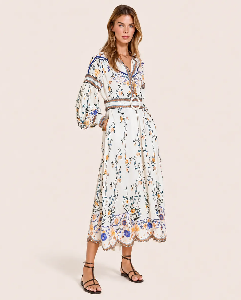 Długa sukienka w stylu boho Flora Danica