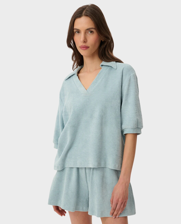 T-shirt polo z bawełny frotte Livia