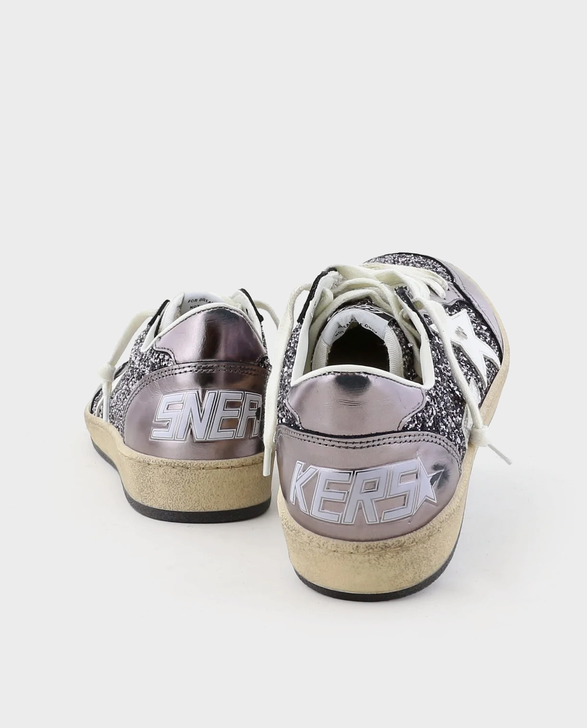 Skórzane sneakersy z brokatem BallStar - Image #2