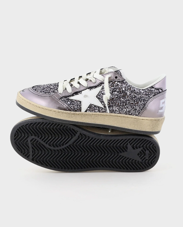 Skórzane sneakersy z brokatem BallStar - Image #3