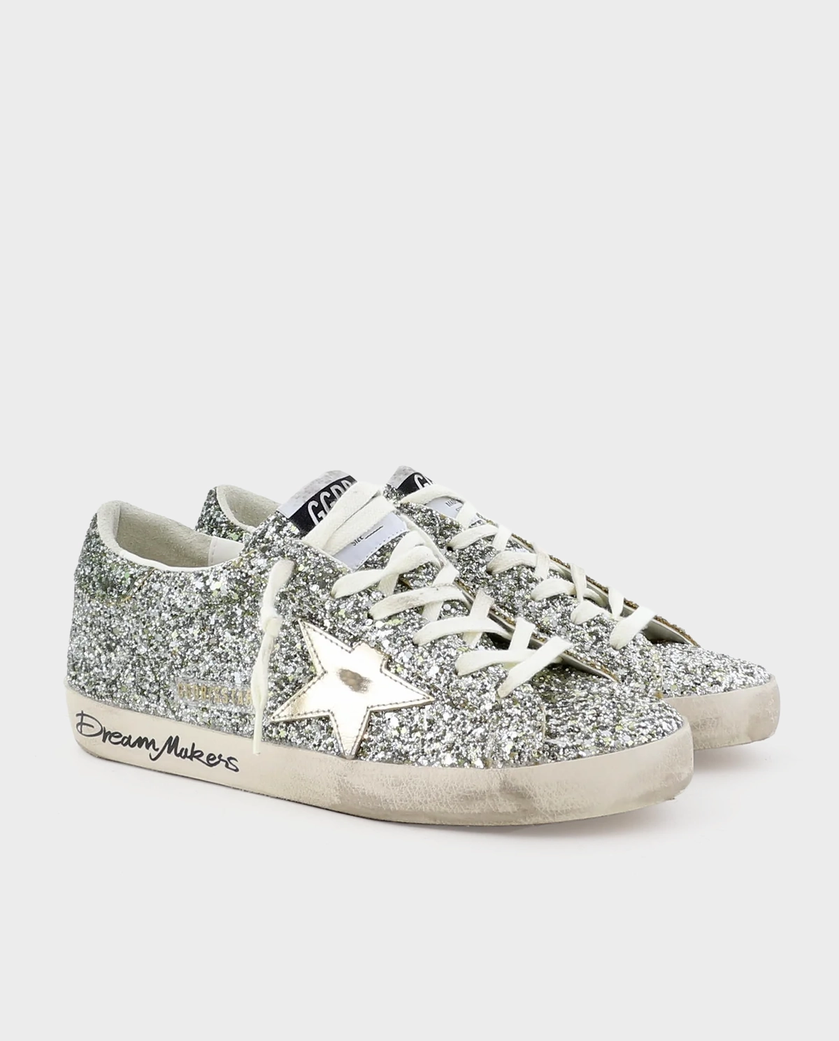 Skórzane sneakersy z brokatem Super Star - Image #1