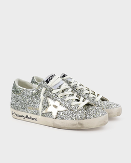 Skórzane sneakersy z brokatem Super Star - Image #1