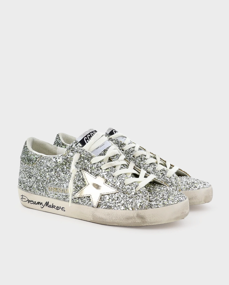 Skórzane sneakersy z brokatem Super Star