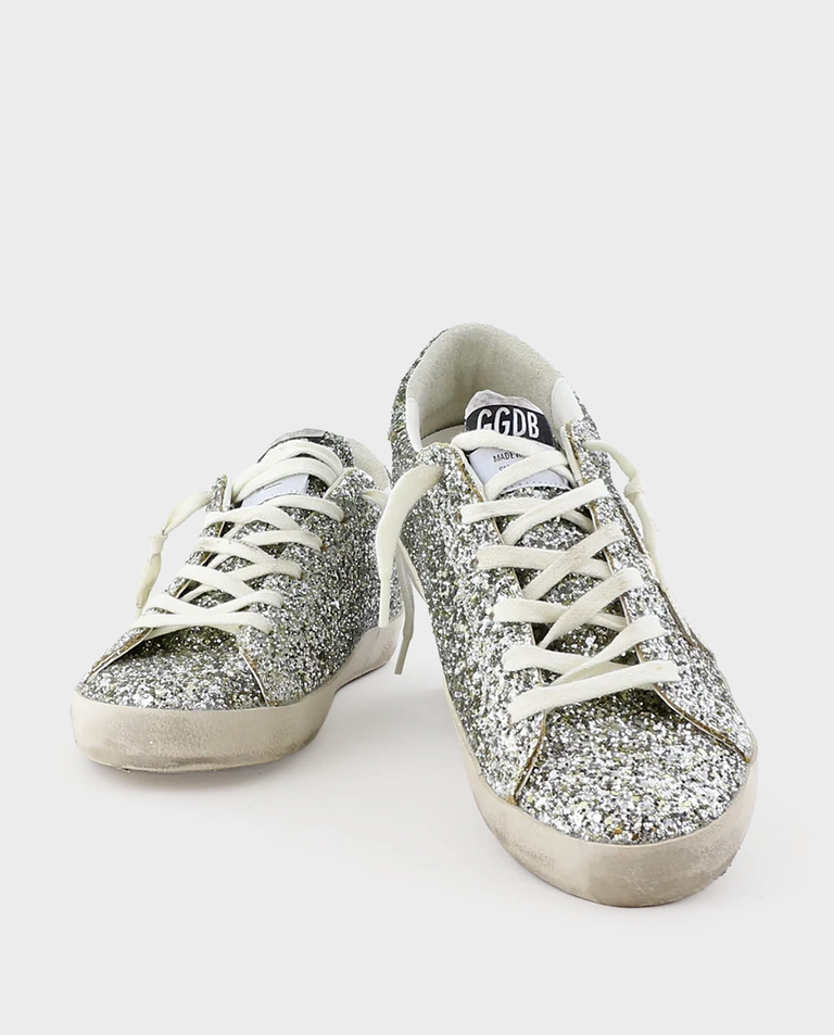 Skórzane sneakersy z brokatem Super Star - Image #2