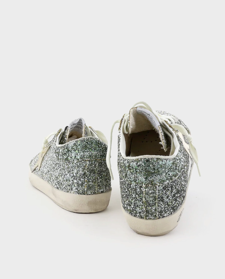 Skórzane sneakersy z brokatem Super Star - Image #3