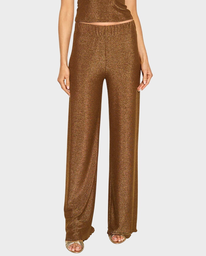 Błyszczące spodnie tall Choco Sparkle