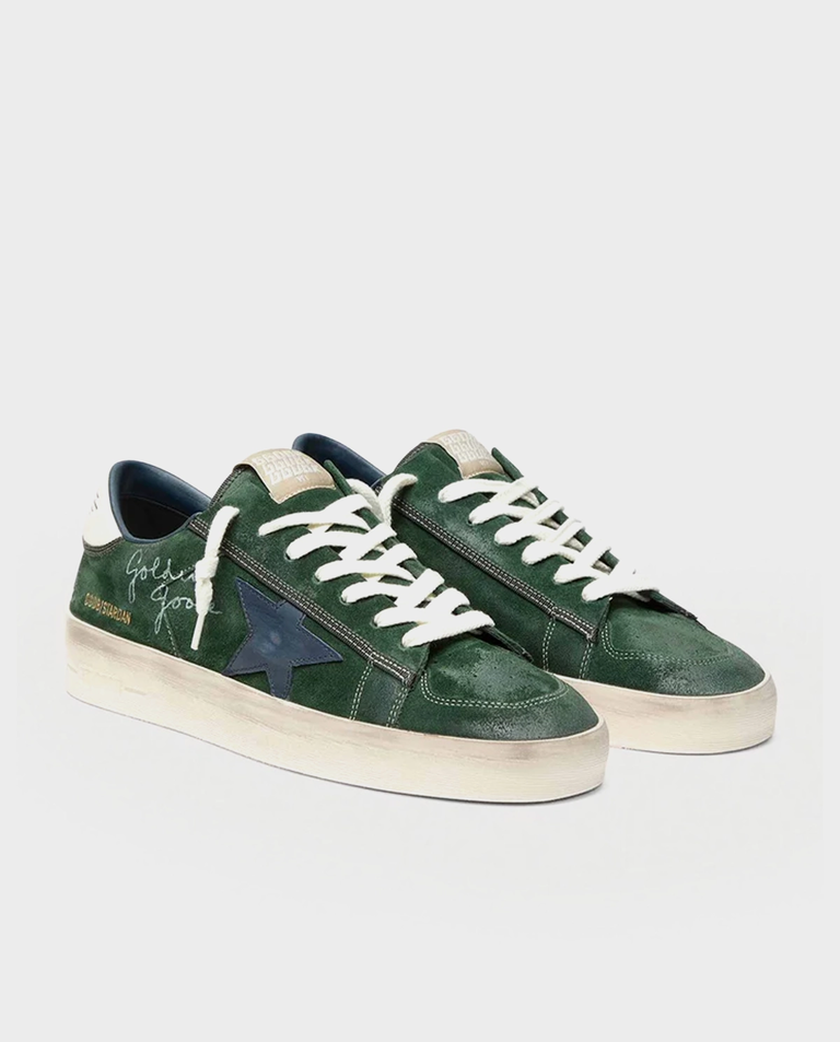 Zielone skórzane sneakersy Stardan