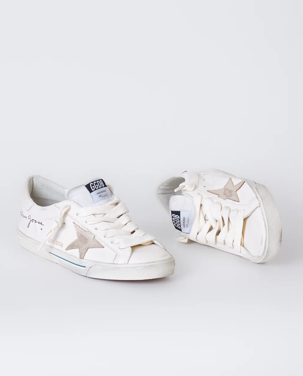Białe skórzane sneakersy Super Star - Image #1