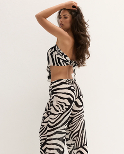Lekkie spodnie z wiskozy Yasmine Zebra - Image #2