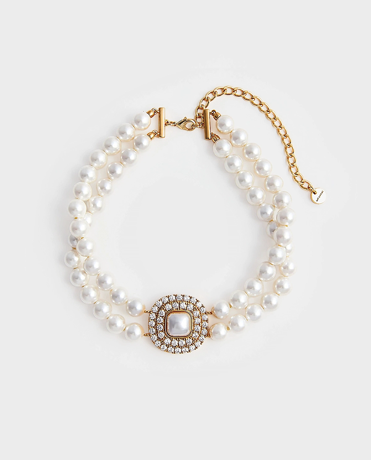 Perłowy choker z ozdobną klamrą - Image #0