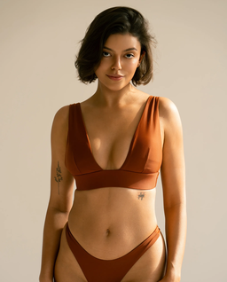 Brązowy dół od bikini Cheeky High Waist - Image #3