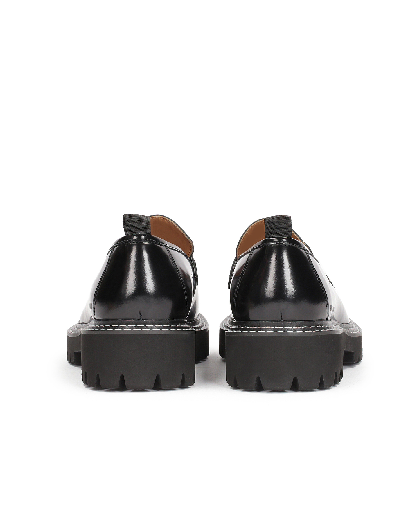 Czarne loafersy przeszywane białą nicią KS BLADEN - Image #6