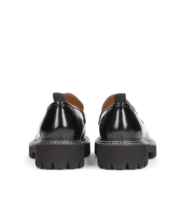 Czarne loafersy przeszywane białą nicią KS BLADEN - Image #6