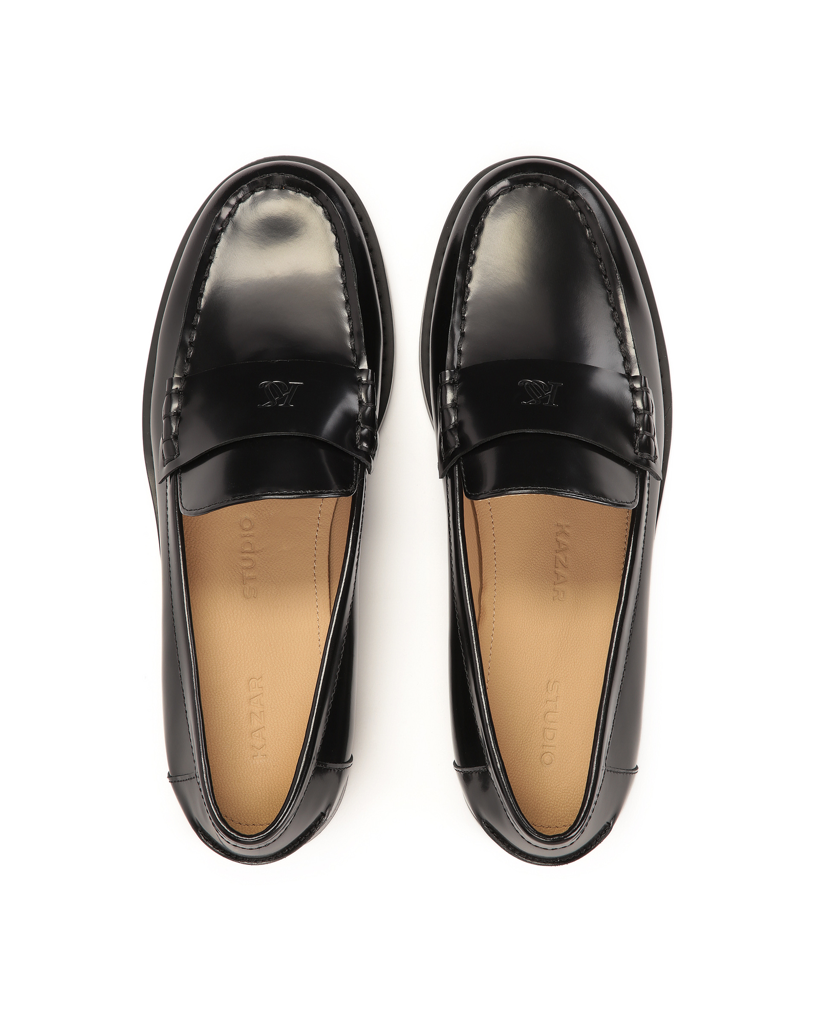 Czarne uniwersalne półbuty slip-on KS BRUNA - Image #6