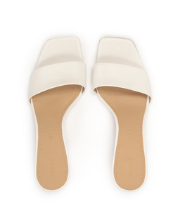 Białe minimalistyczne klapki na modnym obcasie ARUBA - Image #6