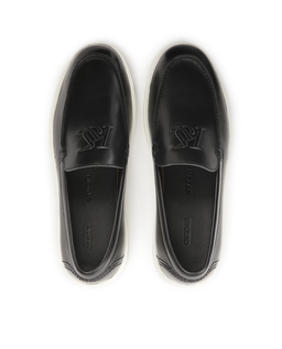 Wsuwane czarne loafersy z białą podeszwą typu sneakers KS ETIENNE - Image #5