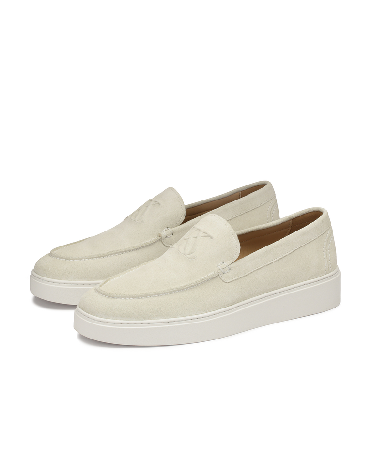 Beżowe loafersy z zamszu na podeszwie typu sneakers KS ETIENNE - Image #3