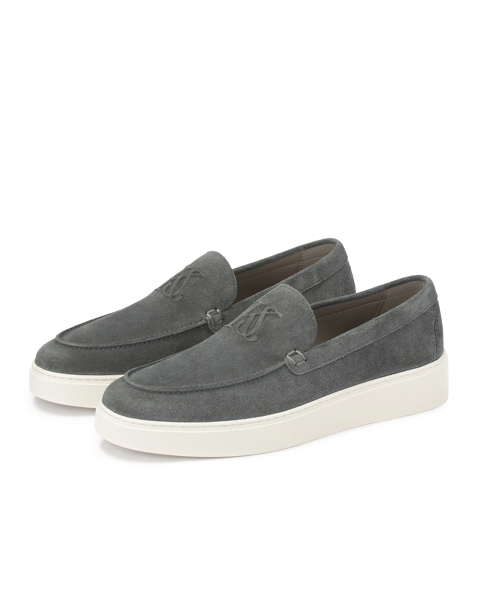 Szare zamszowe loafersy na podeszwie typu sneakers KS ETIENNE - Image #3