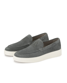 Szare zamszowe loafersy na podeszwie typu sneakers KS ETIENNE - Image #3