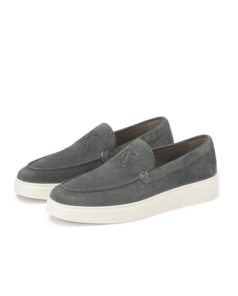 Szare zamszowe loafersy na podeszwie typu sneakers KS ETIENNE - Image #3