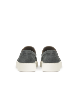 Szare zamszowe loafersy na podeszwie typu sneakers KS ETIENNE - Image #4