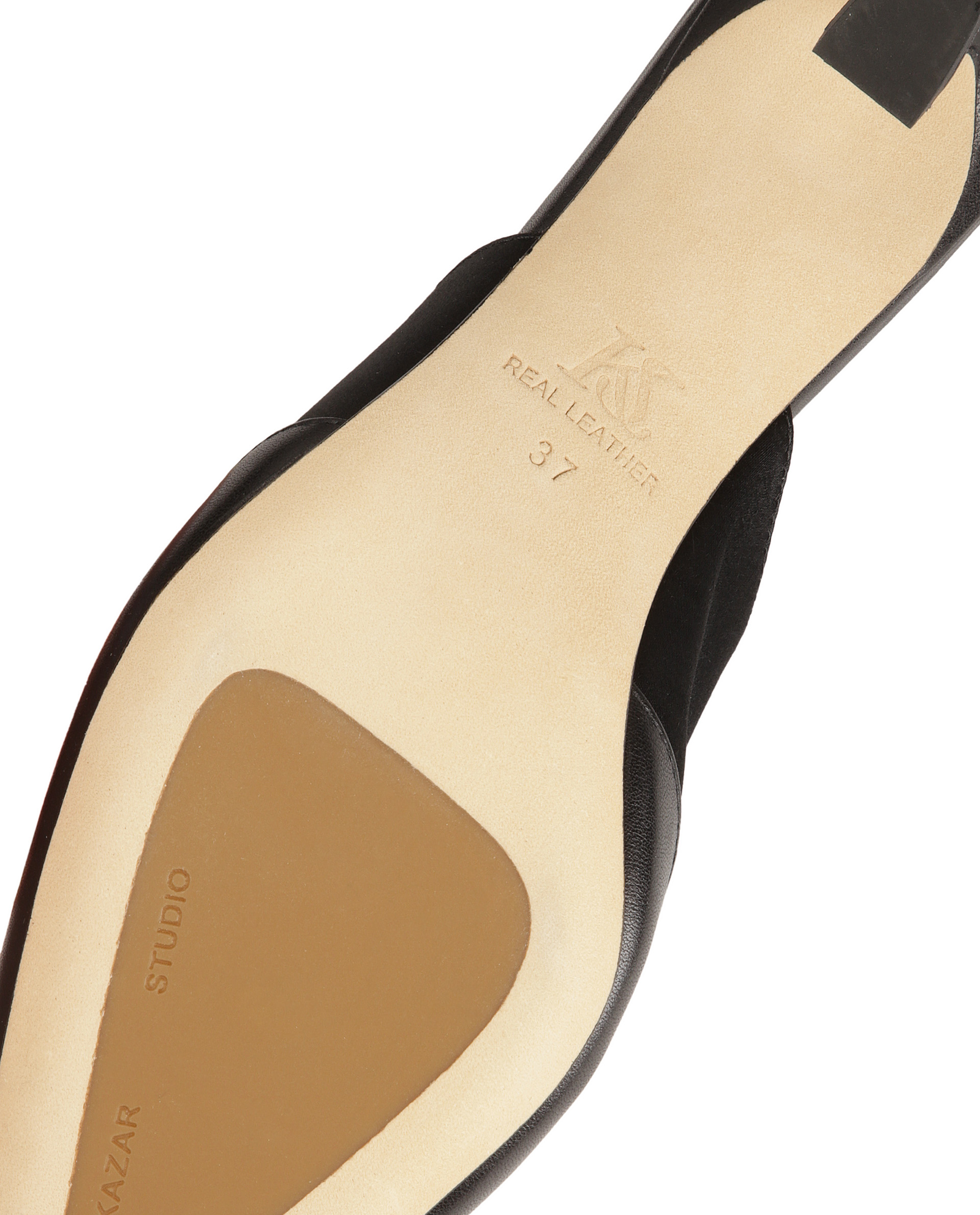 Czarne czółenka slingback na modnym obcasie KS JUSTINE - Image #7