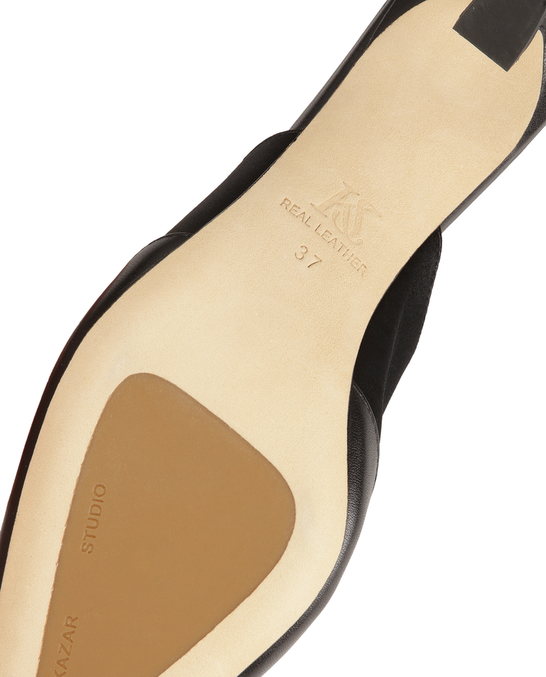 Czarne czółenka slingback na modnym obcasie KS JUSTINE - Image #7