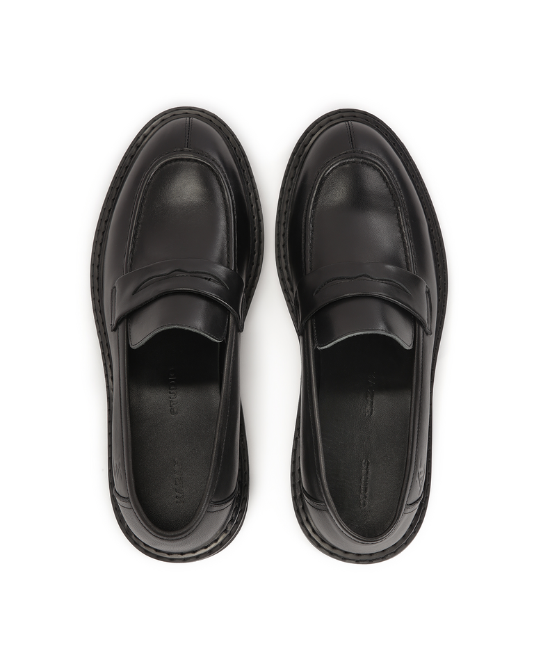 Czarne loafersy na grubszej podeszwie  KS ILDEFONSE - Image #3