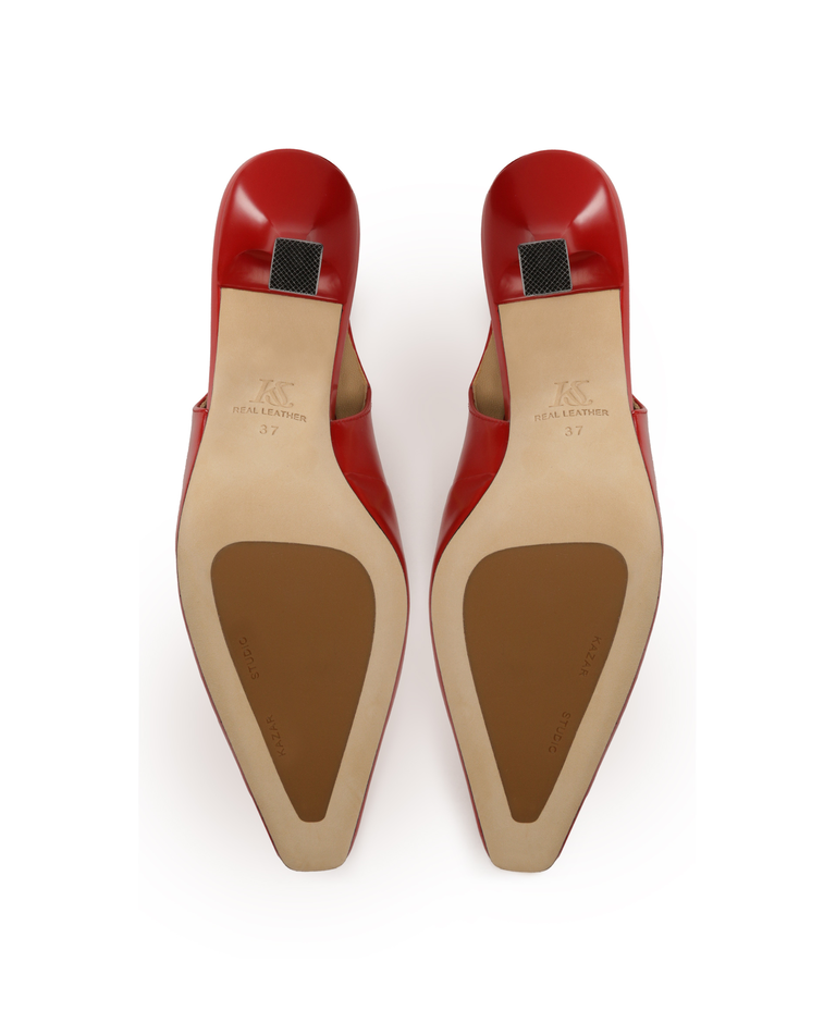 Czerwone czółenka slingback KS DIANE - Image #6