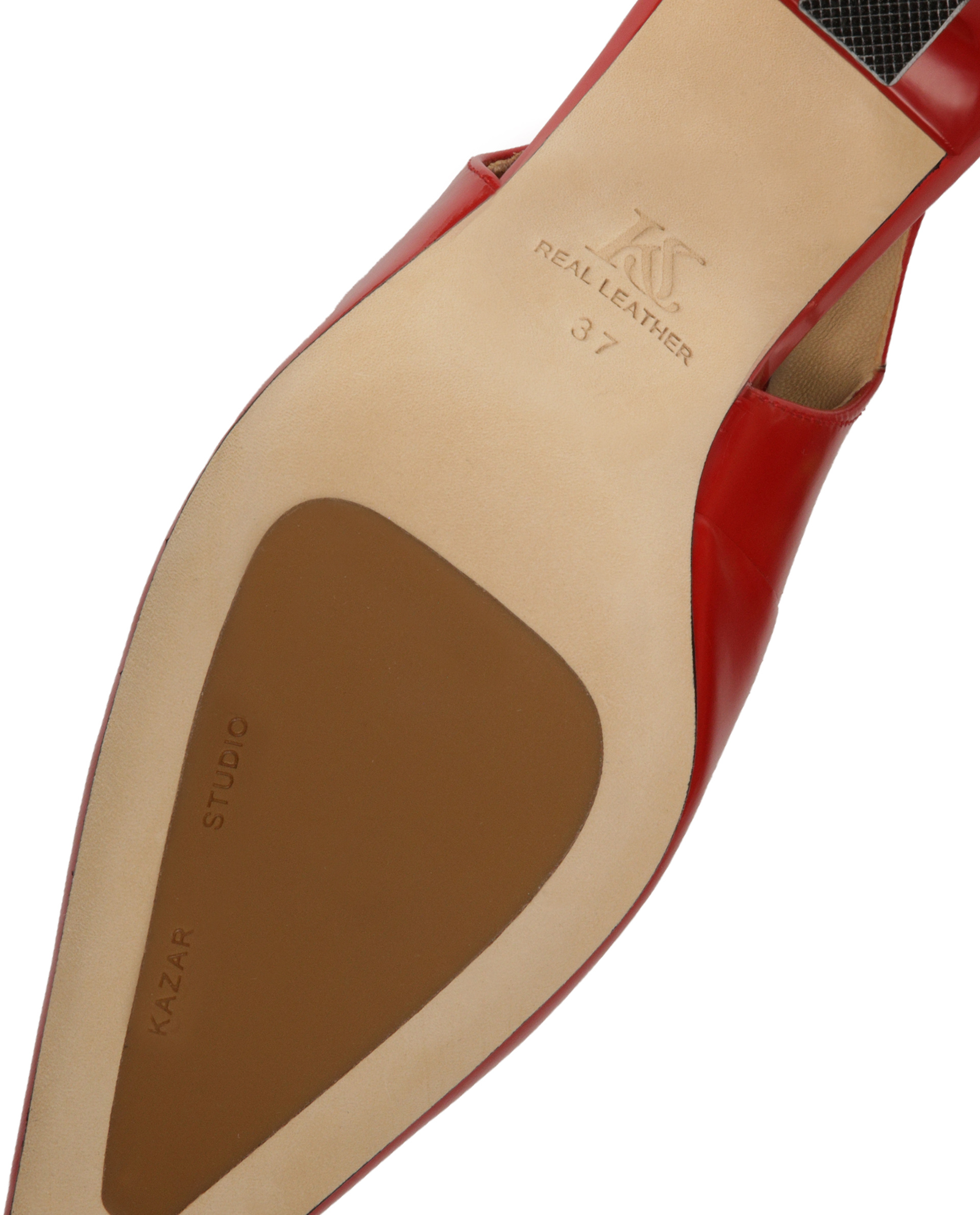 Czerwone czółenka slingback KS DIANE - Image #7