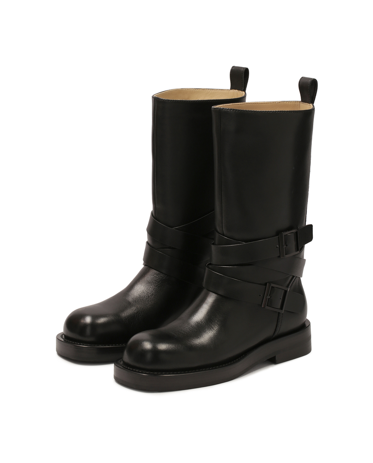 Skórzane czarne buty w stylu motocyklowym  KS LEVEN - Image #3
