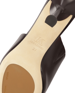 Ciemnobrązowe klapki na kielichowym obcasie  KS CORNELIE - Image #7