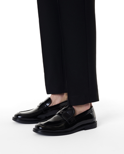 Wsuwane czarne loafersy z monogramem KS MAACURY - Image #1