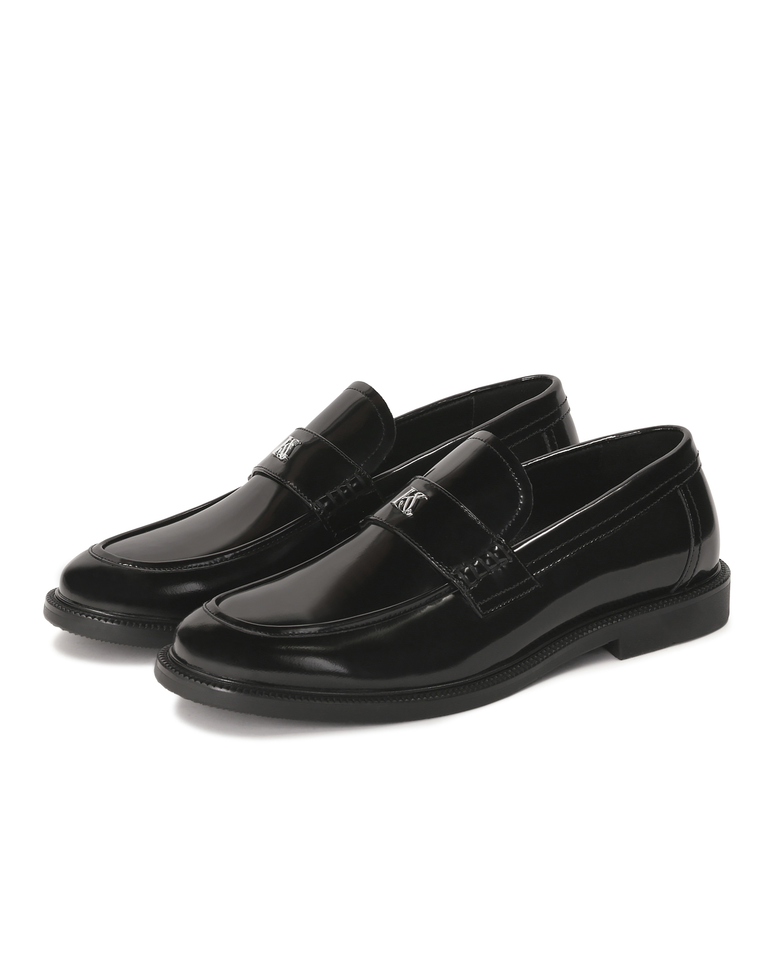 Wsuwane czarne loafersy z monogramem KS MAACURY - Image #3