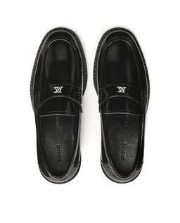 Wsuwane czarne loafersy z monogramem KS MAACURY - Image #5