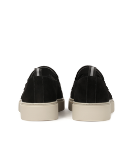 Czarne loafersy z logo osadzone na podeszwie typu sneakers KS ETIENNE - Image #4