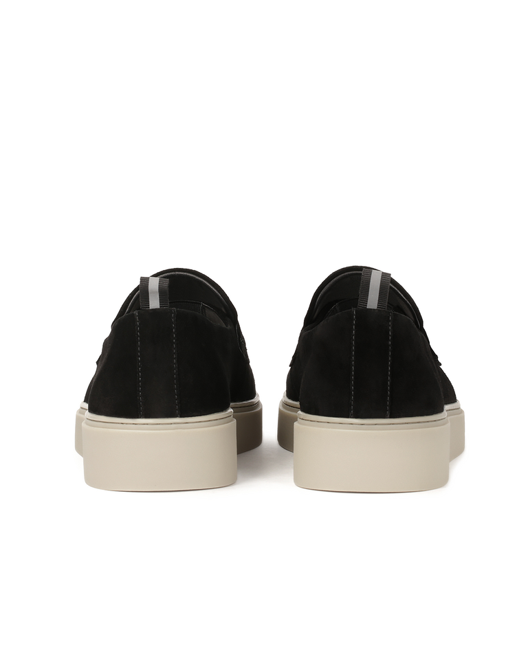 Czarne loafersy z logo osadzone na podeszwie typu sneakers KS ETIENNE - Image #4