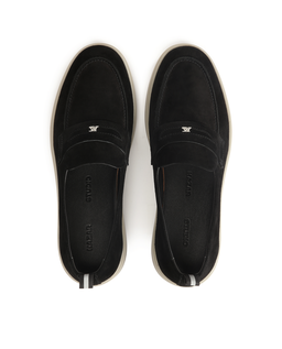 Czarne loafersy z logo osadzone na podeszwie typu sneakers KS ETIENNE - Image #5