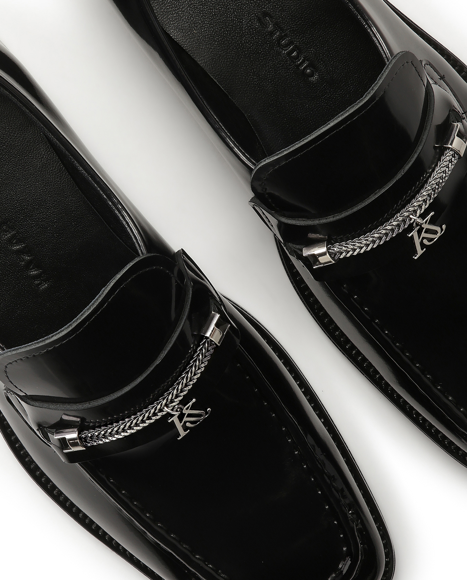 Czarne loafersy z biżuteryjną ozdobą KS GASTON - Image #7