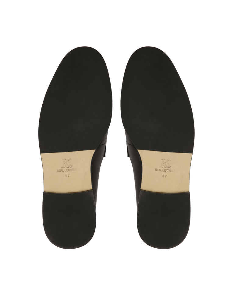 Czarne klapki w stylu loafersów  KS OLZA - Image #6