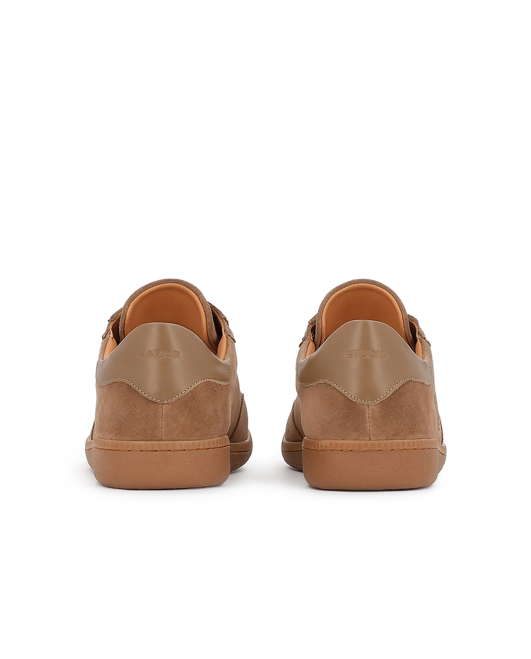 Zamszowe sneakersy męskie w kolorze brązu KS ALEXIS - Image #4