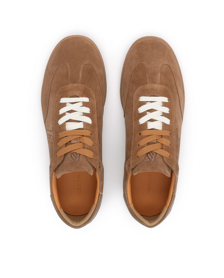 Zamszowe sneakersy męskie w kolorze brązu KS ALEXIS - Image #5
