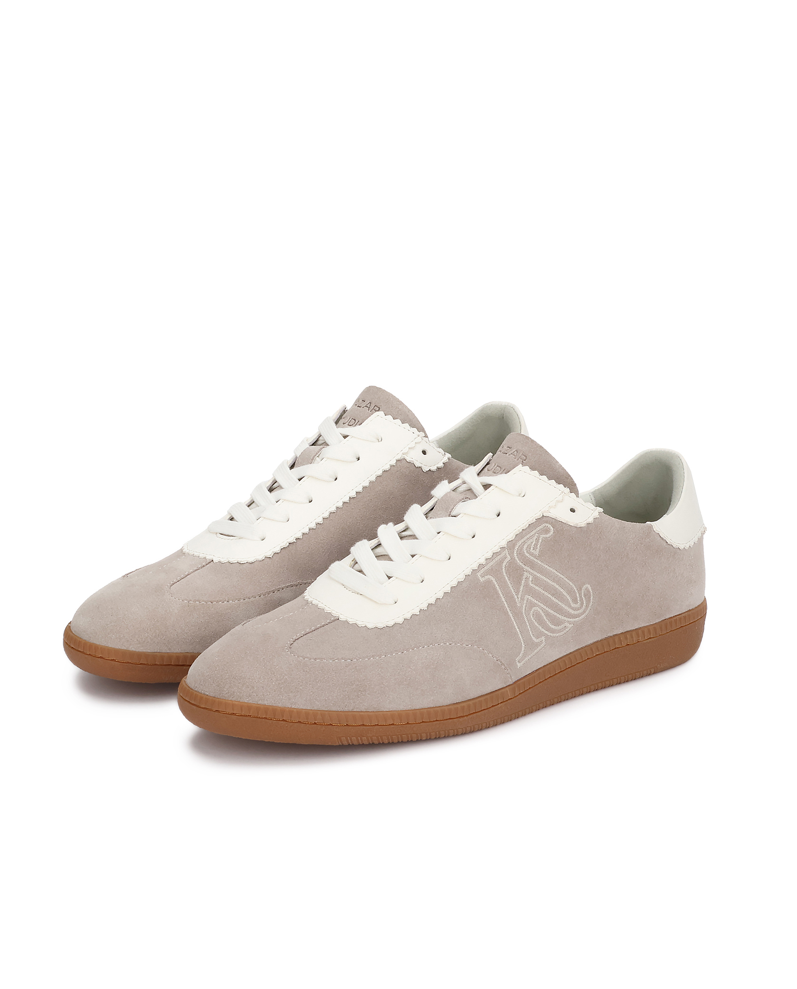 Sneakersy o linii retro z kontrastem faktur KS ALEXIS - Image #3