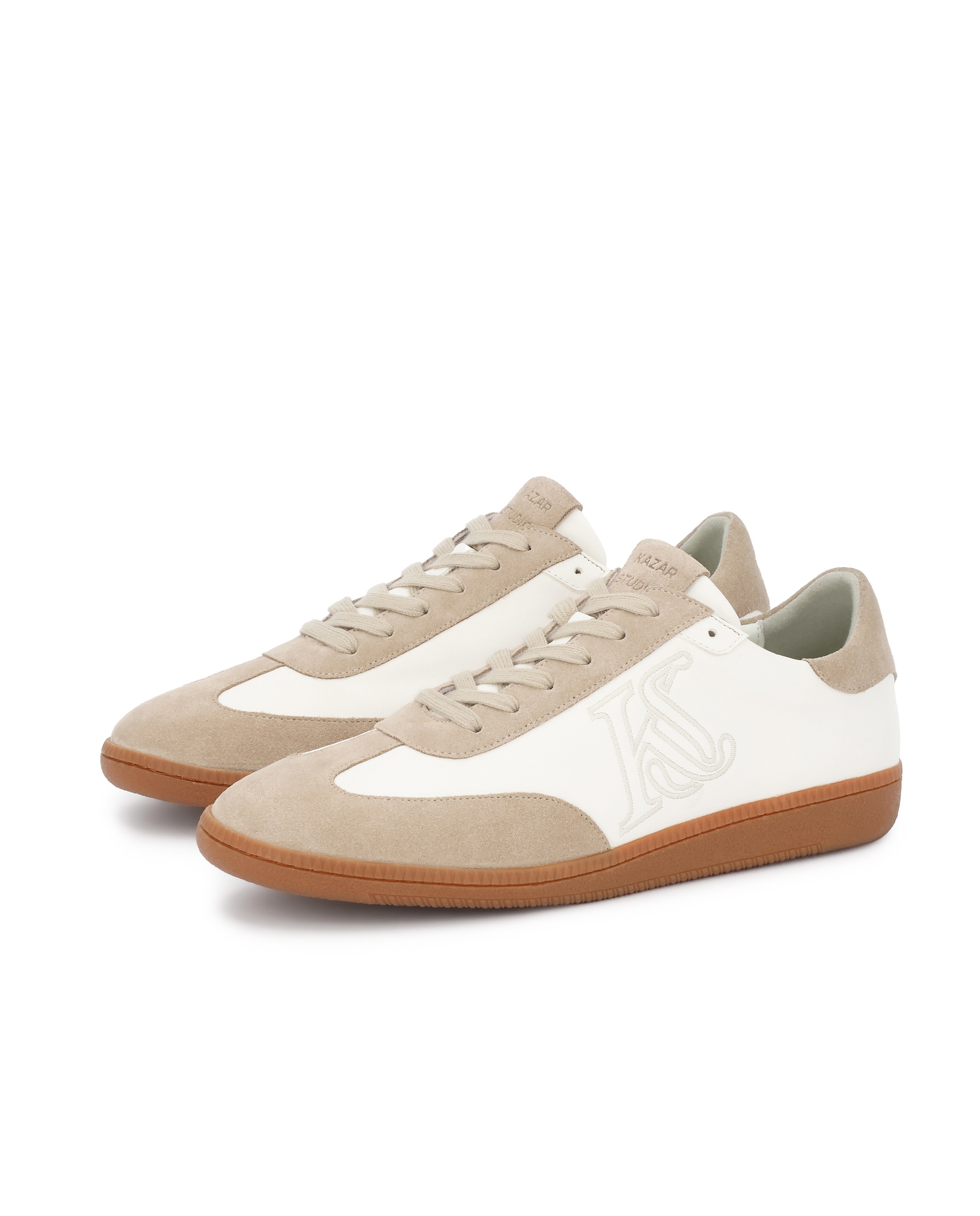 Sznurowane sneakersy z łączonych skór KS ALEXIS - Image #3