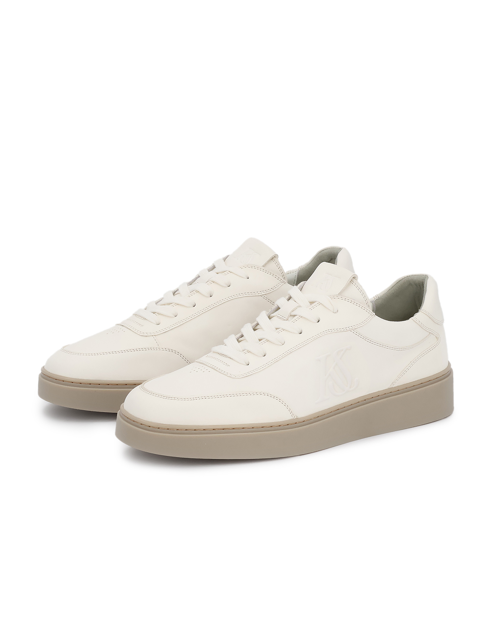 Sneakersy z naturalnej skóry w odcieniu off-white KS ETIENNE - Image #3