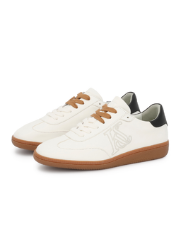 Białe sneakersy ze skóry naturalnej z czarnym zapiętkiem KS ALEXIS - Image #3